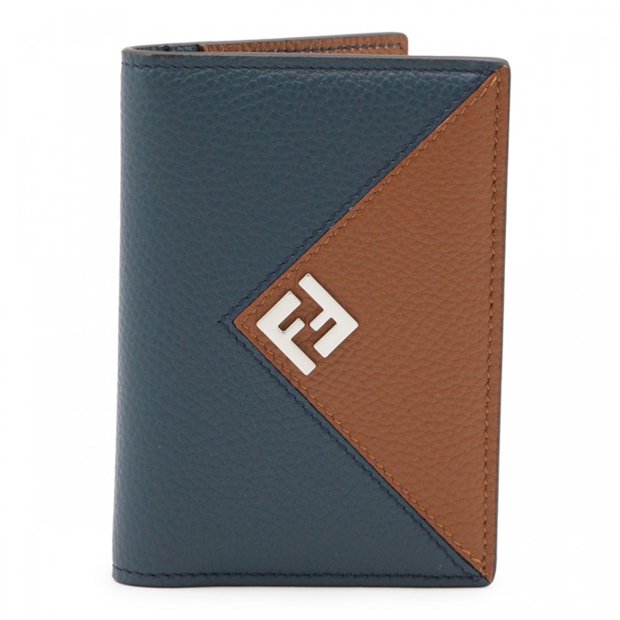 BLUE AND BROWN LEATHER CARD...