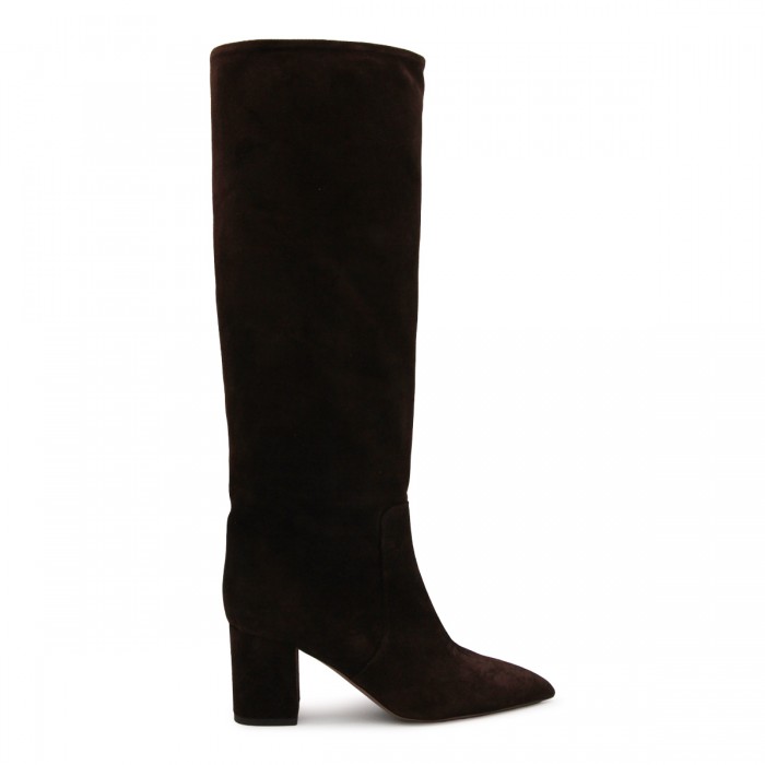 CHOCOLATE LEATHER ANJA BOOTS