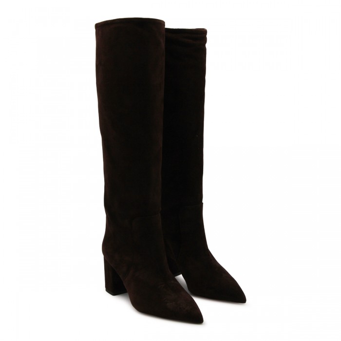 CHOCOLATE LEATHER ANJA BOOTS 2