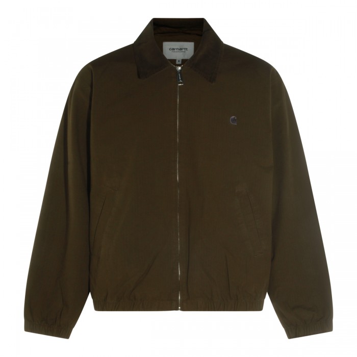 BROWN COTTON CASUAL JACKET