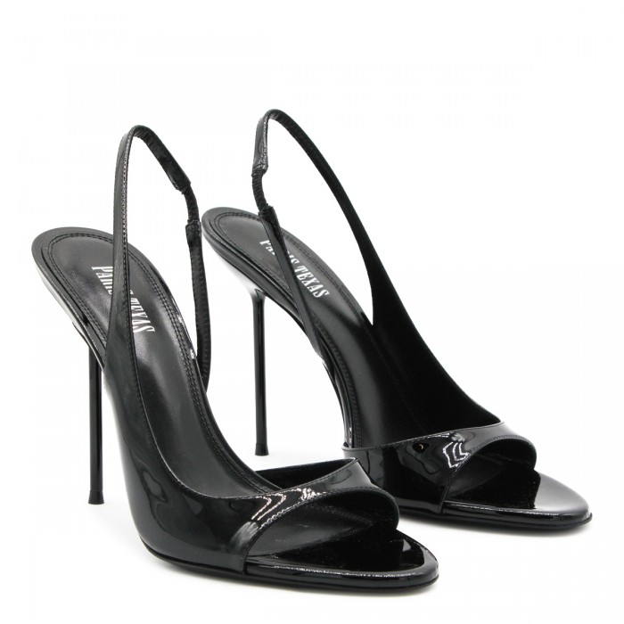 BLACK LEATHER LIDIA SANDALS 2