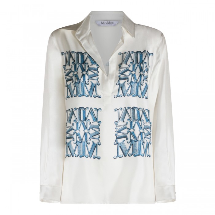 WHITE AND BLUE SILK FILTRO...