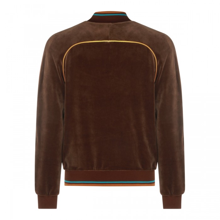 BROWN VELOUR TRACK SWEATSHIRT 2
