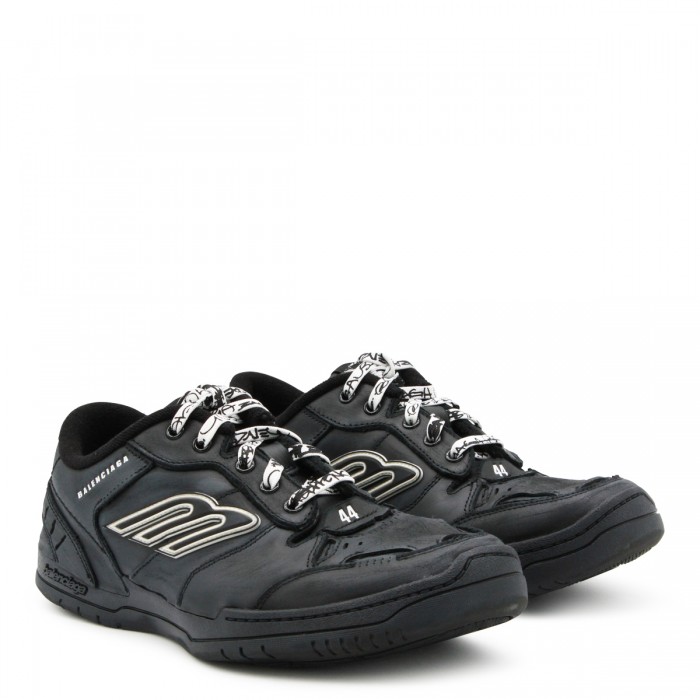 BLACK LEATHER HAMPTON SNEAKERS 2