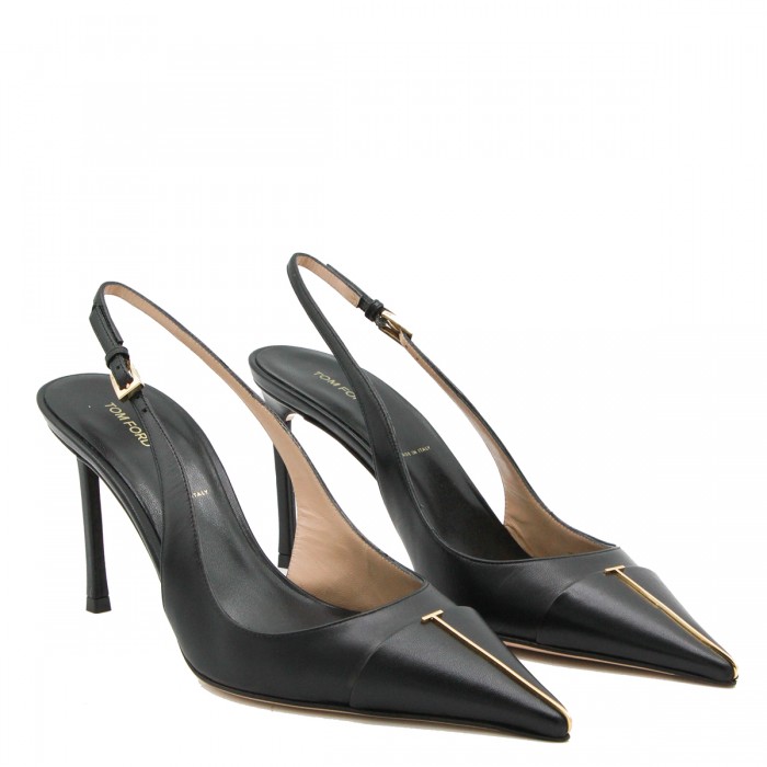 BLACK LEATHER PUMPS 2