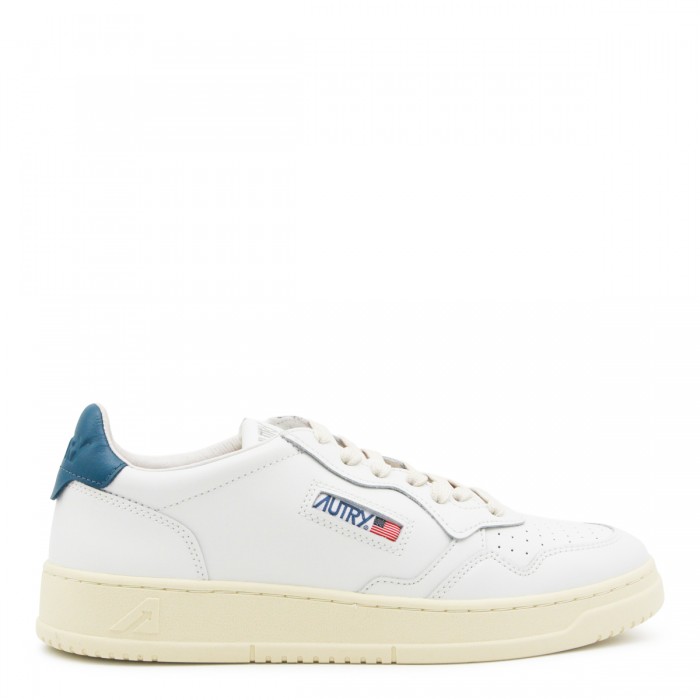 WHITE AND BLUE LEATHER...