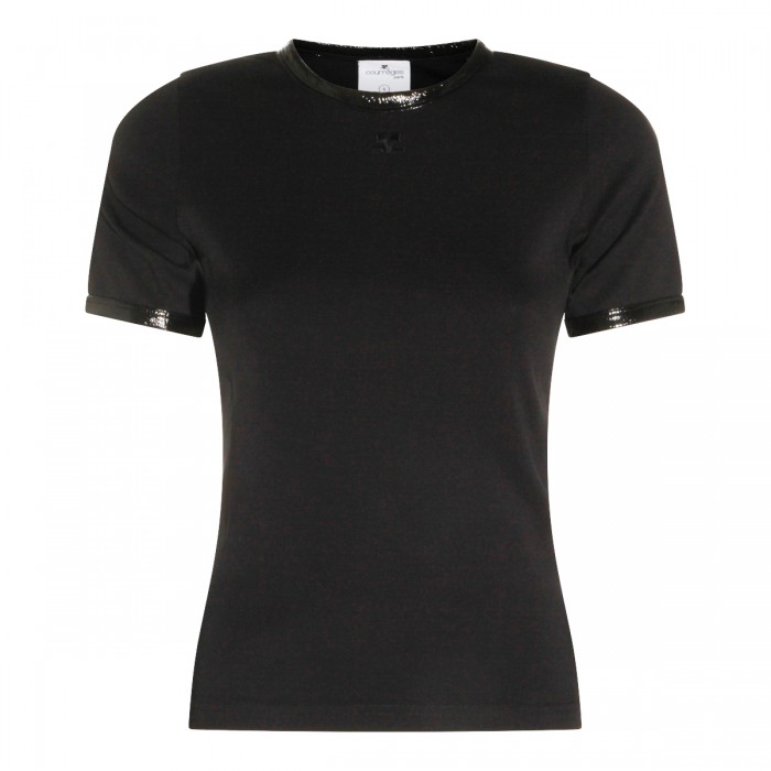 BLACK COTTON VINYL CONTRAST...