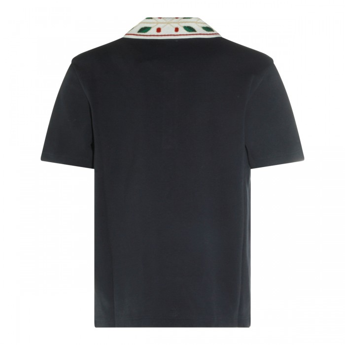 NAVY COTTON LAUREL POLO SHIRT 2