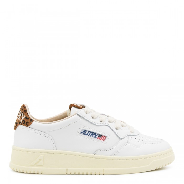 WHITE AND LEOPARD LEATHER...