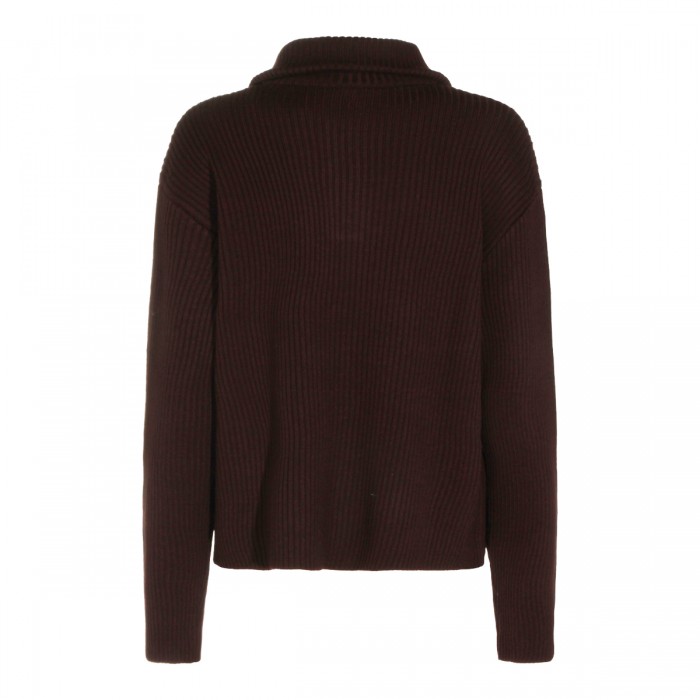 BURNT RED WOOL TRUCKER SWEATER 2