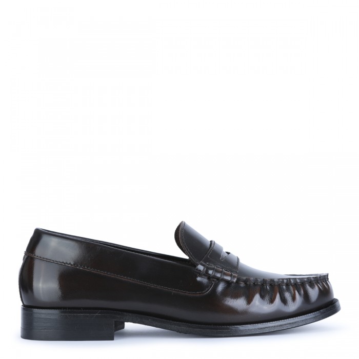 COFFEE LEATHER LOAFERS