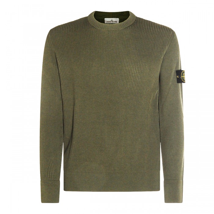 MILITARY GREEN WOOL SWEATER