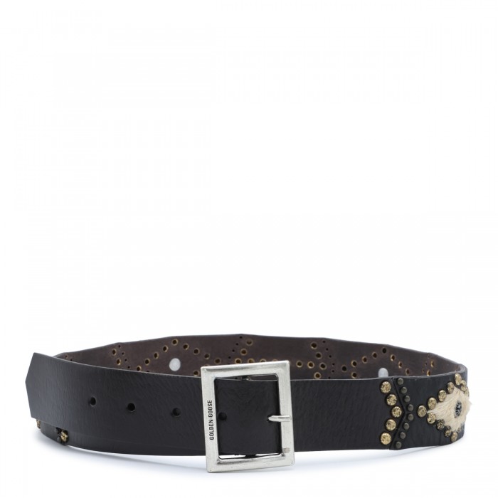 MAHOGANY AND MILK LEATHER BELT