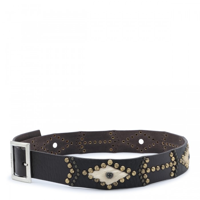 MAHOGANY AND MILK LEATHER BELT 2