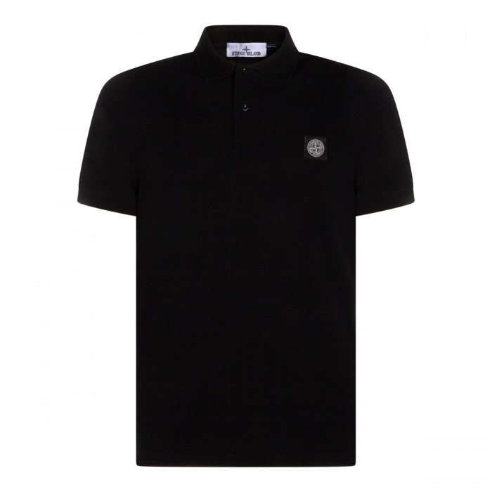 BLACK COTTON POLO SHIRT