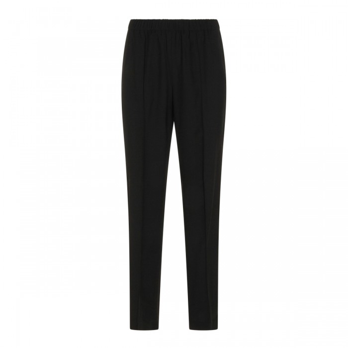 BLACK VIRGIN WOOL BLEND PANTS
