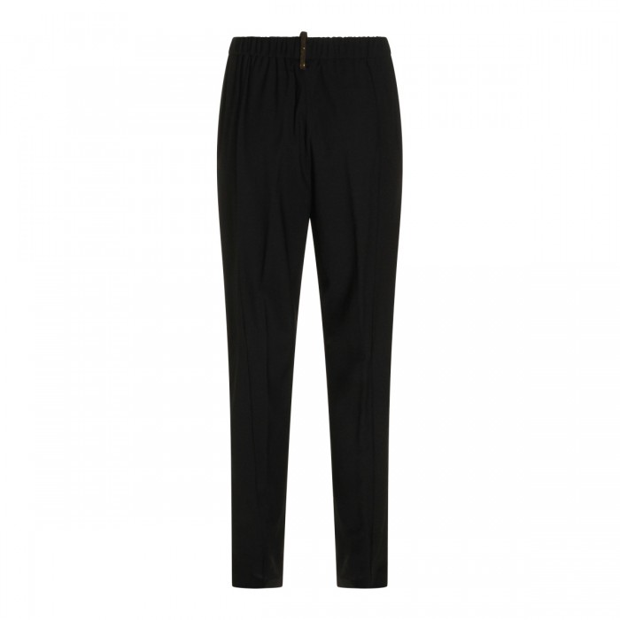 BLACK VIRGIN WOOL BLEND PANTS 2