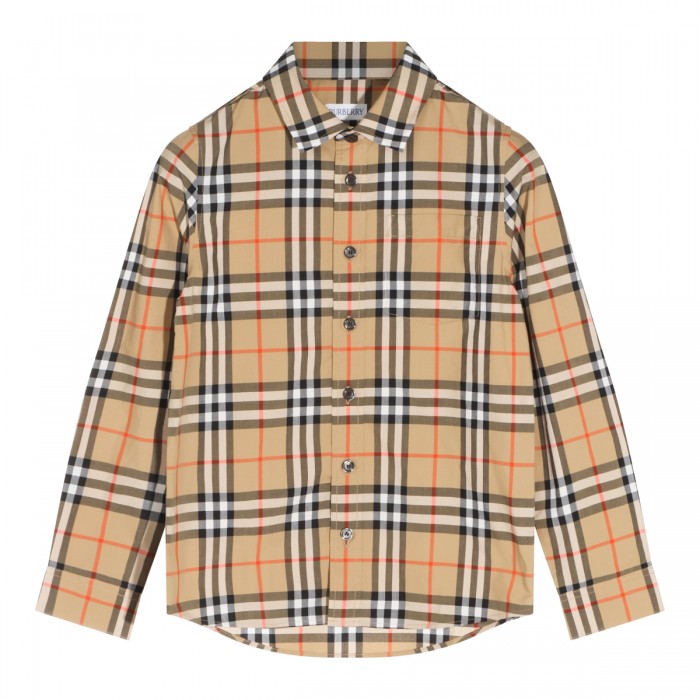 SAND IP COTTON CHECK SHIRT