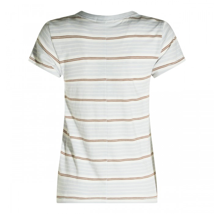 WHITE AND BEIGE COTTON T-SHIRT 2