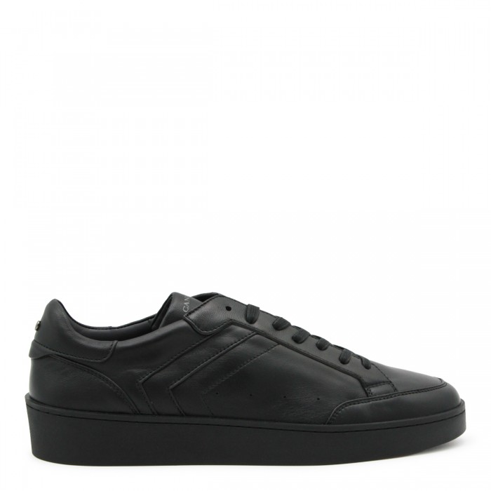 BLACK LEATHER SNEAKERS