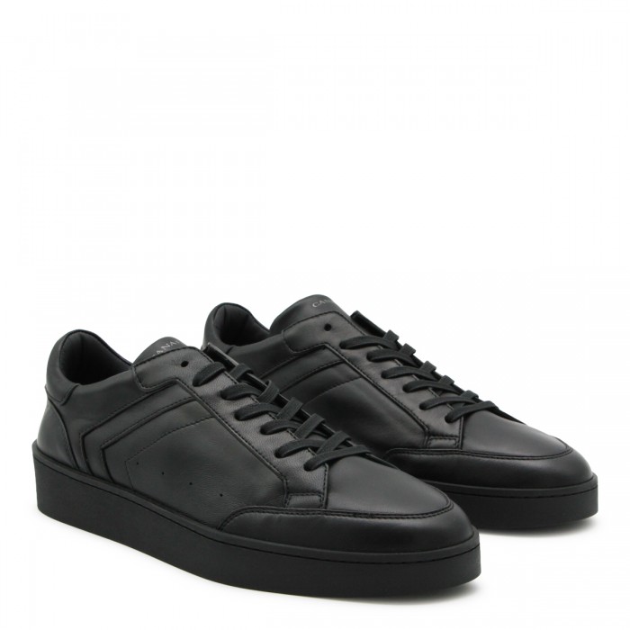 BLACK LEATHER SNEAKERS 2