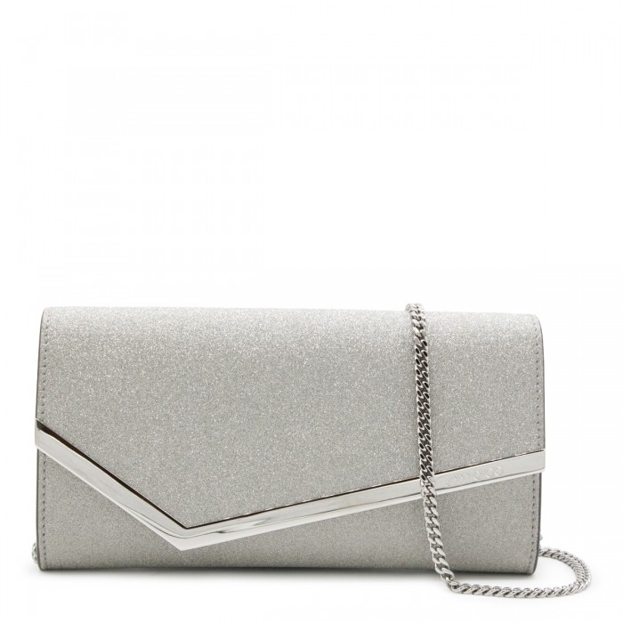 SILVER LEATHER EMMIE CLUTCH