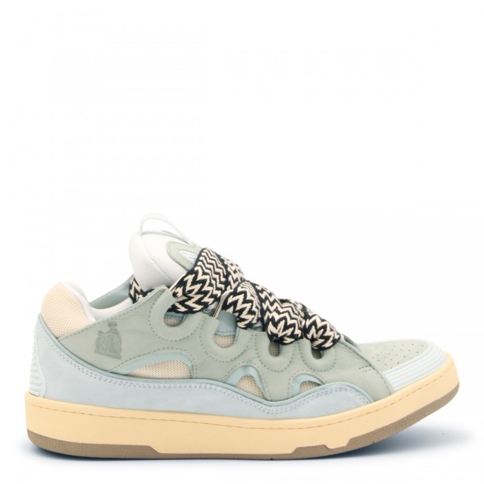 PALE BLUE SUEDE CURB SNEAKERS