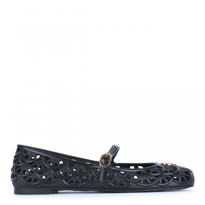 BLACK ONDETTE FLAT