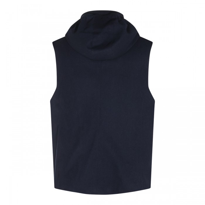 NAVY WOOL VEST DOWN JACKET 2