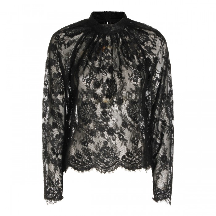 BLACK LACE TOP