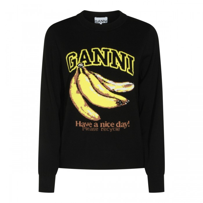 BLACK COTTON BANANA SWEATER