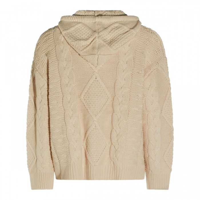 CREAM COTTON BLEND SWEATER 2