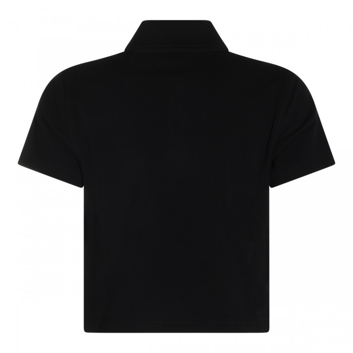 BLACK COTTON CROPPED POLO... 2