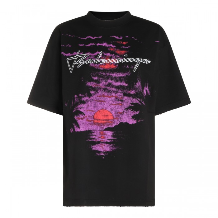 BLACK COTTON T-SHIRT