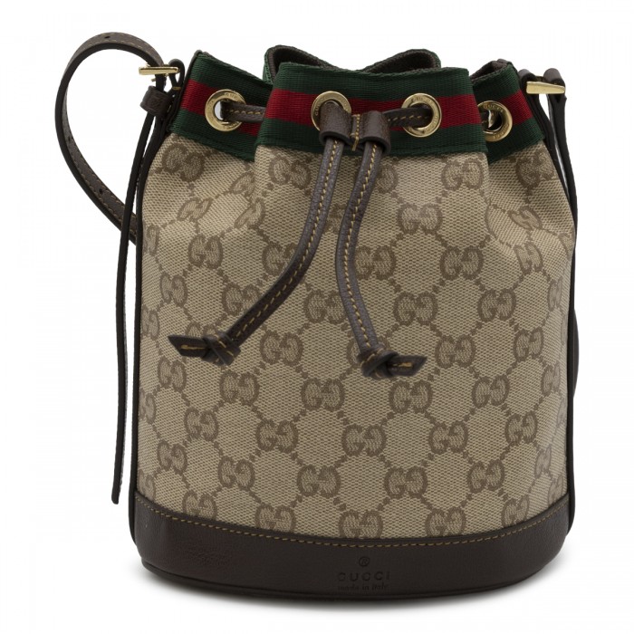 BEIGE EBONY GG WEB SATCHEL...