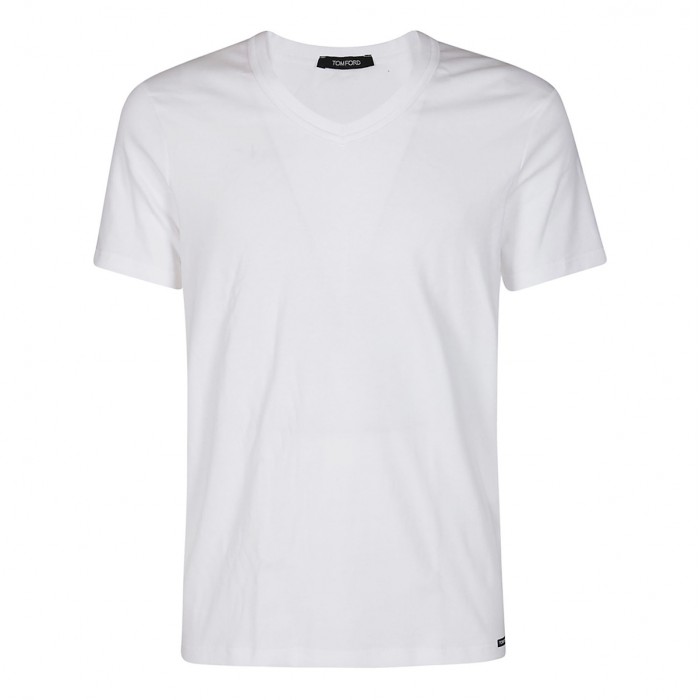 WHITE COTTON STRETCH T-SHIRT