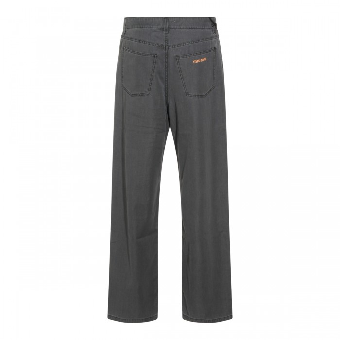 BLACK DENIM WIDE LEG JEANS 2