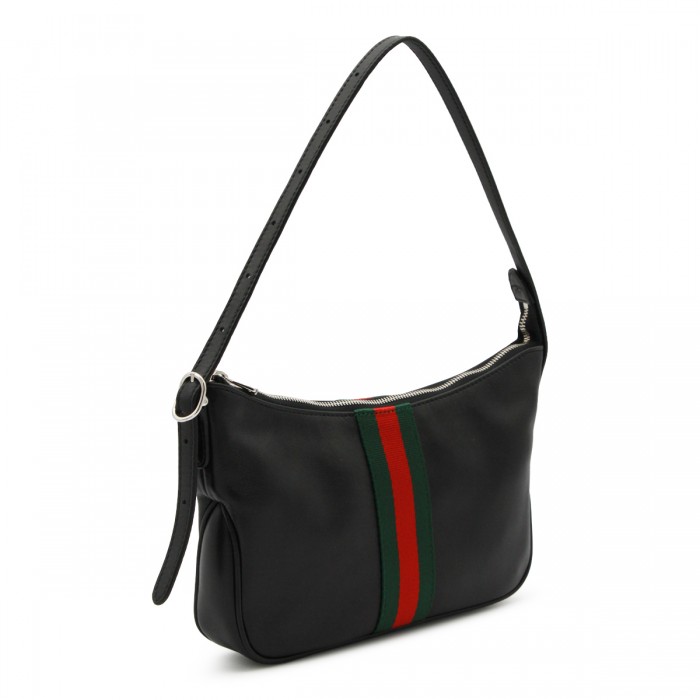 BLACK LEATHER SHOULDER BAG 2