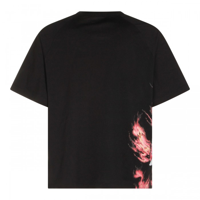 BLACK COTTON PRINTED T-SHIRT 2