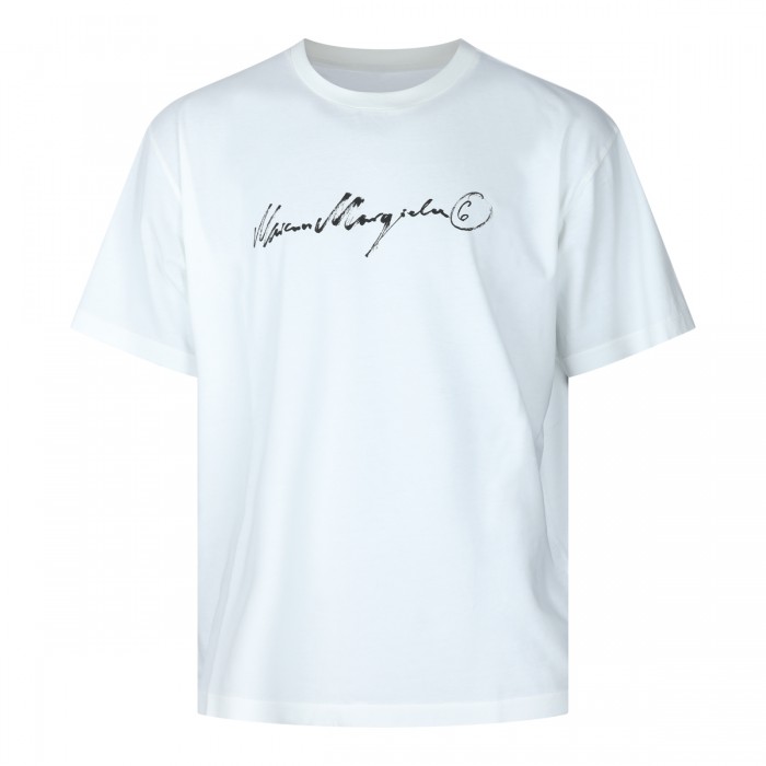 WHITE COTTON OVERDYED T-SHIRT