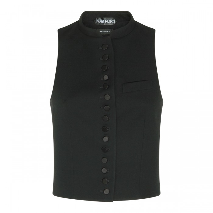 BLACK WOOL TOP