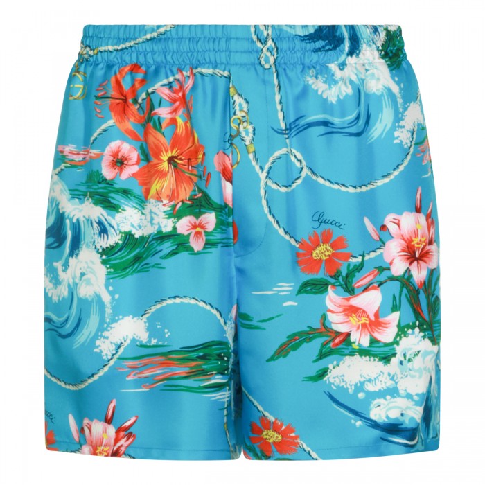 MULTICOLOR SILK SHORTS