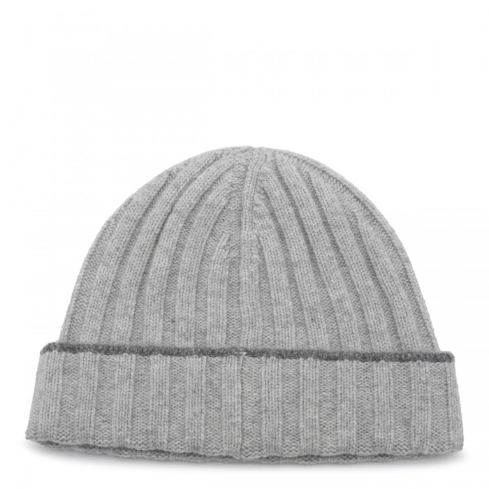 LIGHT GREY WOOL BEANIE 2