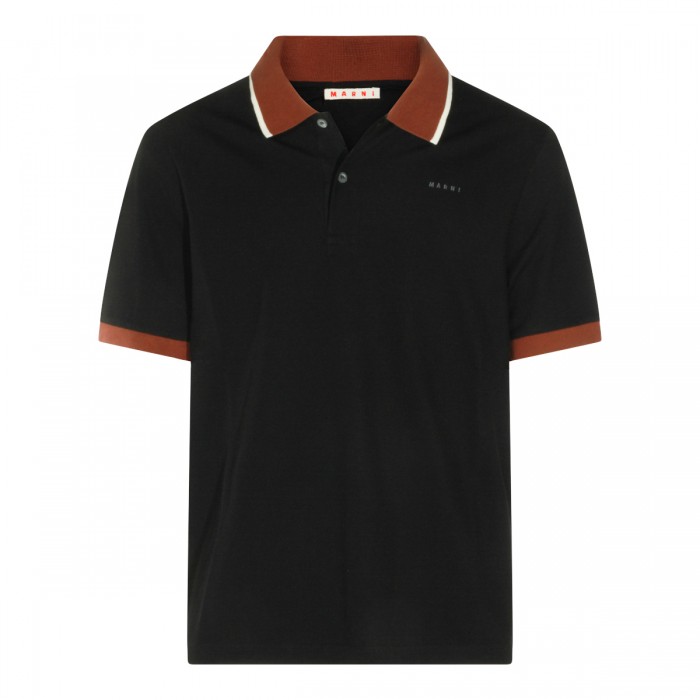 BLACK COTTON POLO SHIRT