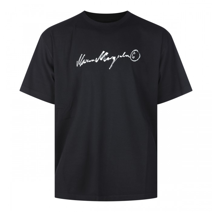 BLACK COTTON OVERDYED T-SHIRT