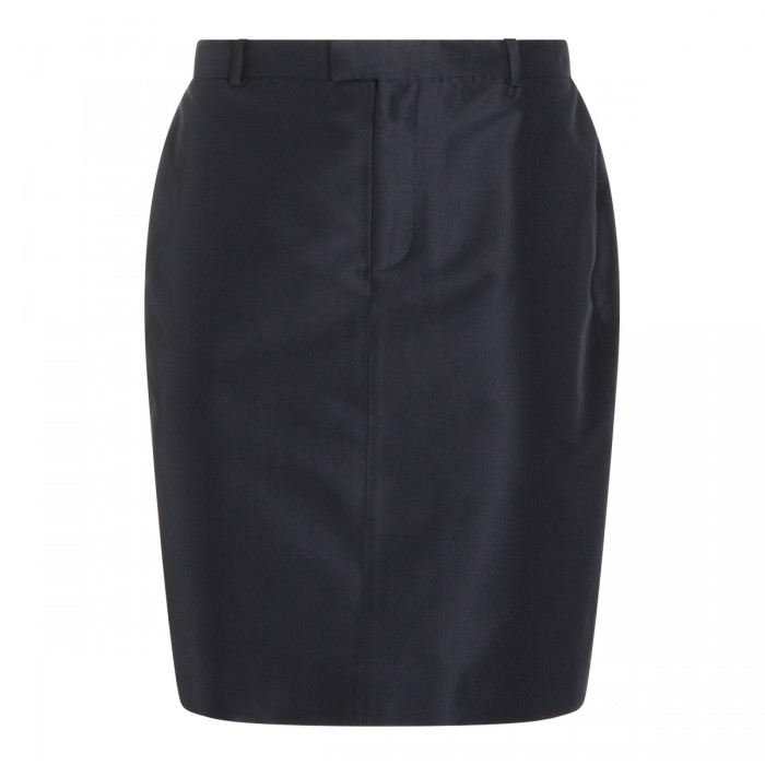 NAVY SILK MINI SKIRT