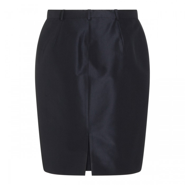 NAVY SILK MINI SKIRT 2