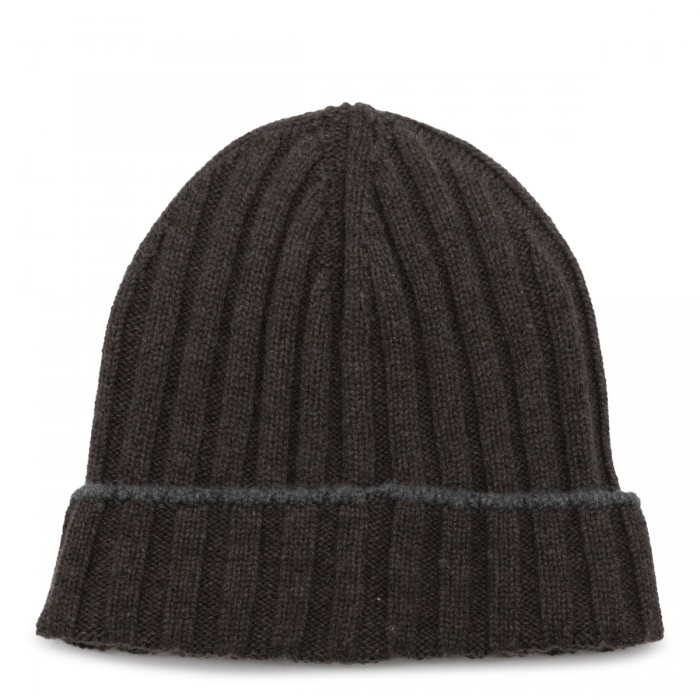 BROWN WOOL BEANIE