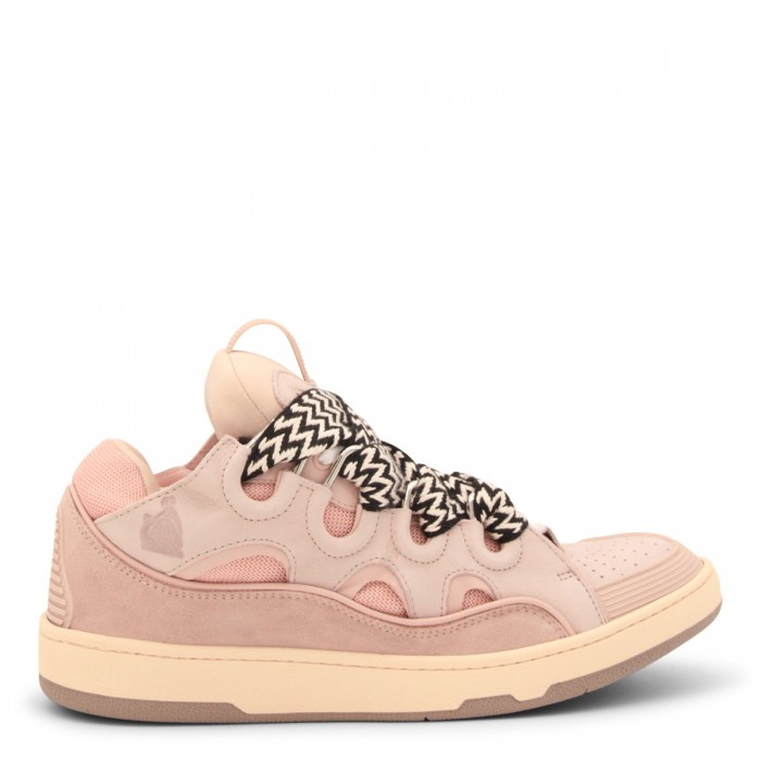 PALE PINK SUEDE CURB SNEAKERS