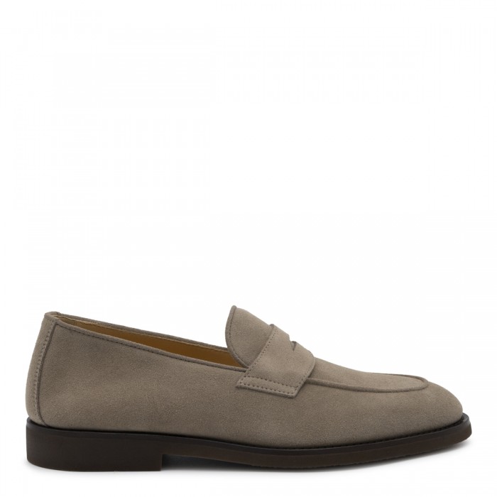 TAUPE LEATHER LOAFERS